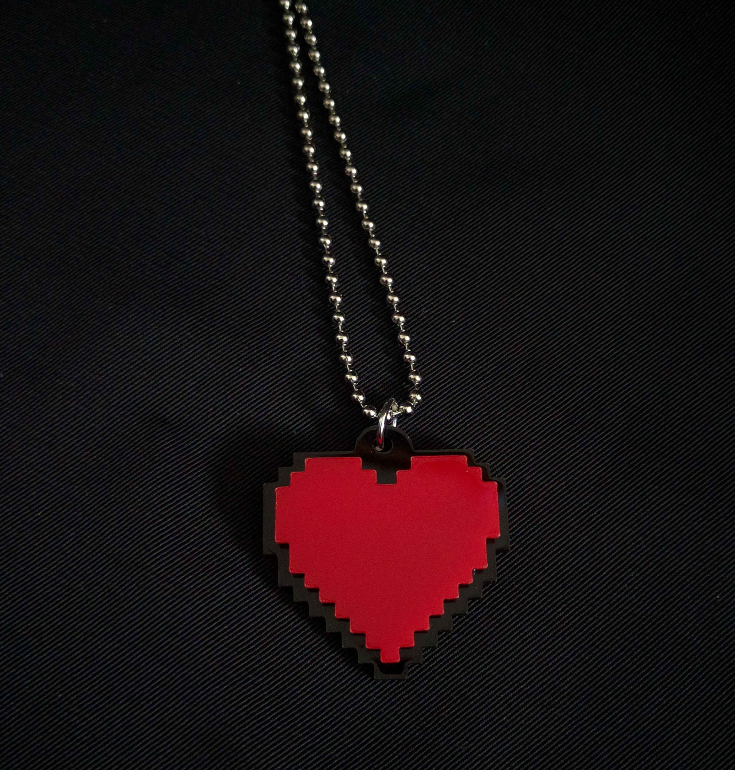 Pixel Heart Acrylic Necklace - Cactus Mafia